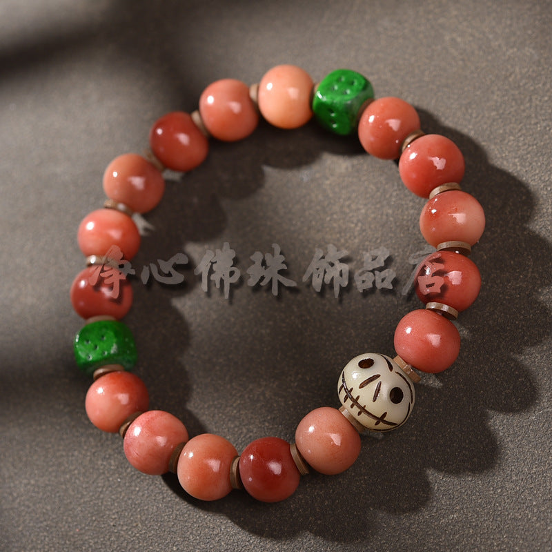 EverestArtstudios 駱駝骨深紅珠寶嘎屋手鍊