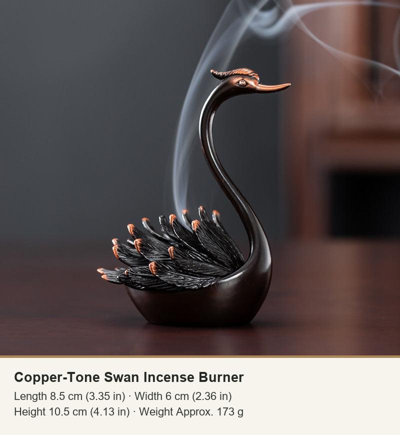 Copper-Tone Swan Incense Burner