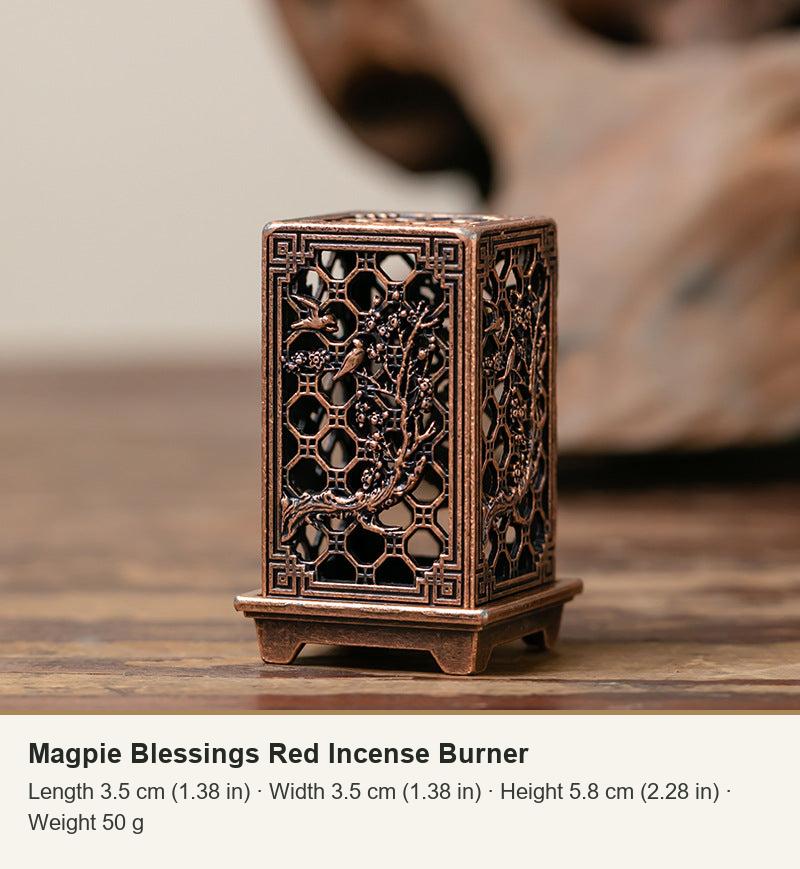Magpie Blessings Red Incense Burner