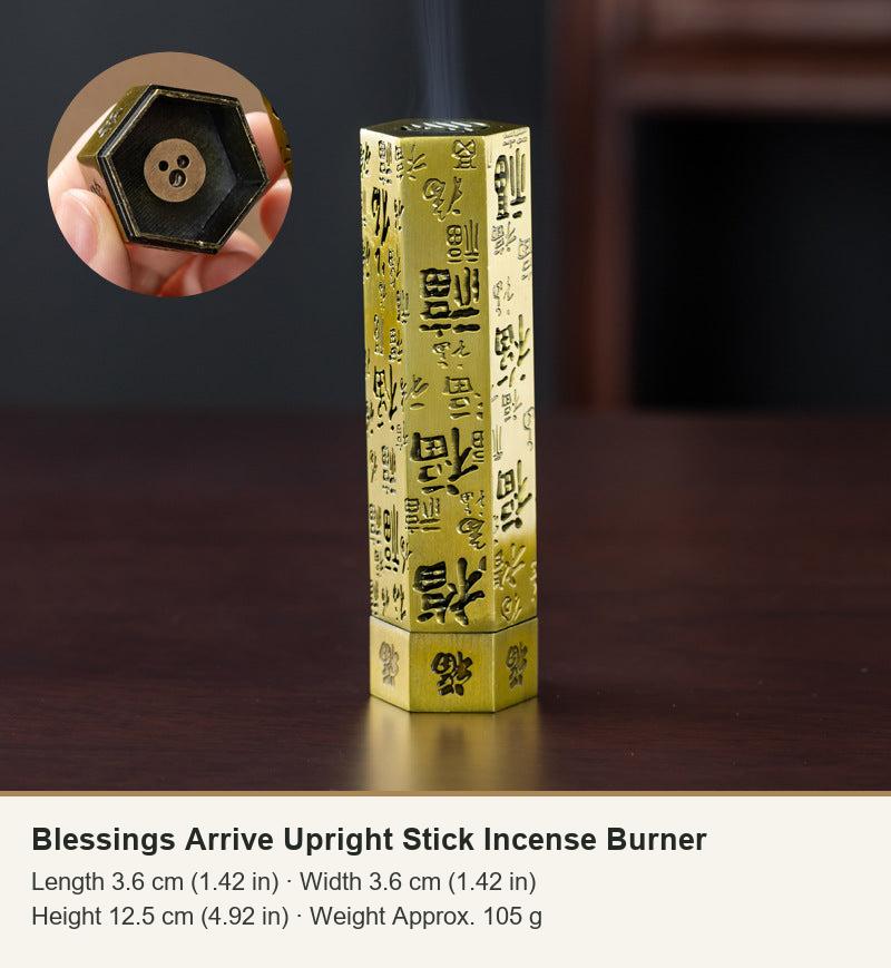 Blessings Arrive Upright Stick Incense Burner