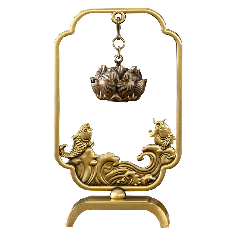 Yuyue Longmen Hanging Hanging Stove Creative Small Xiangyun Disk Incense Stove Tea Ceremony Ornament Retro Lotus Hanging Stove Hanging Ornament