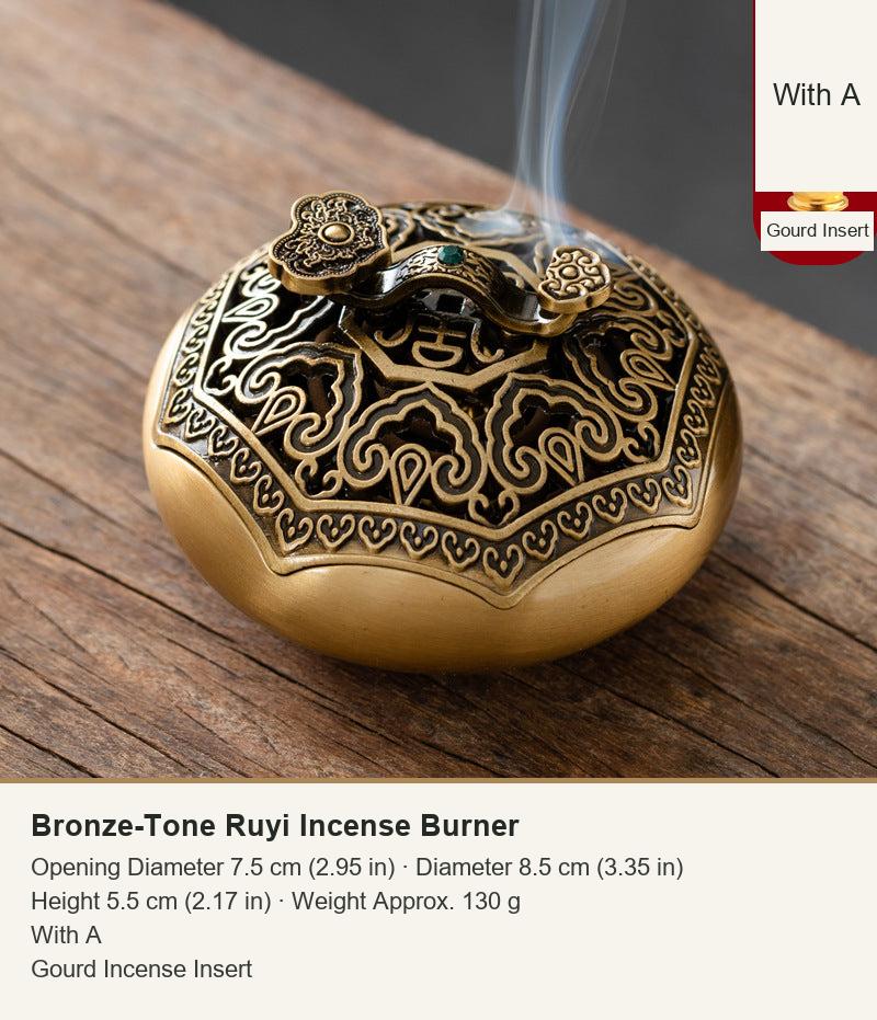 Bronze-Tone Ruyi Incense Burner