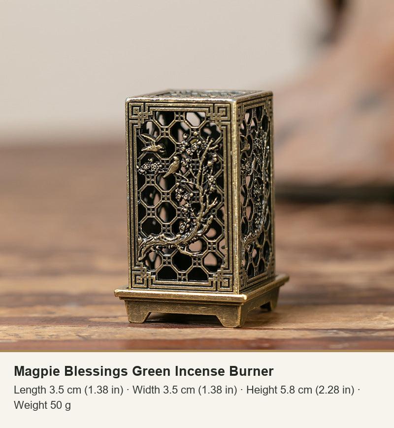 Magpie Blessings Green Incense Burner