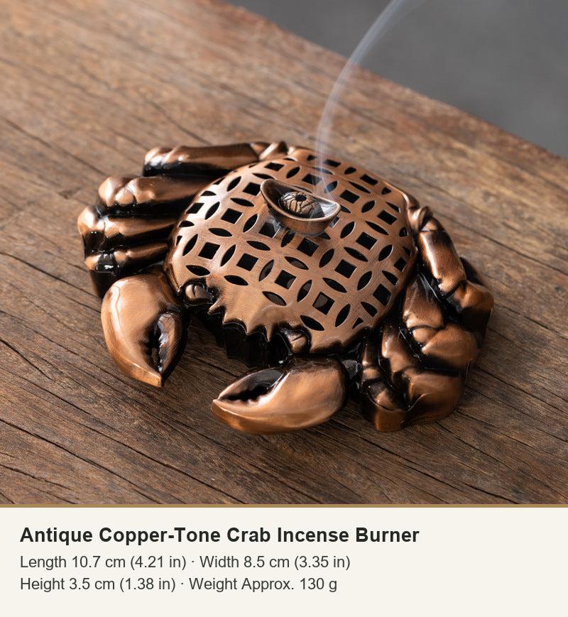 Antique Copper-Tone Crab Incense Burner