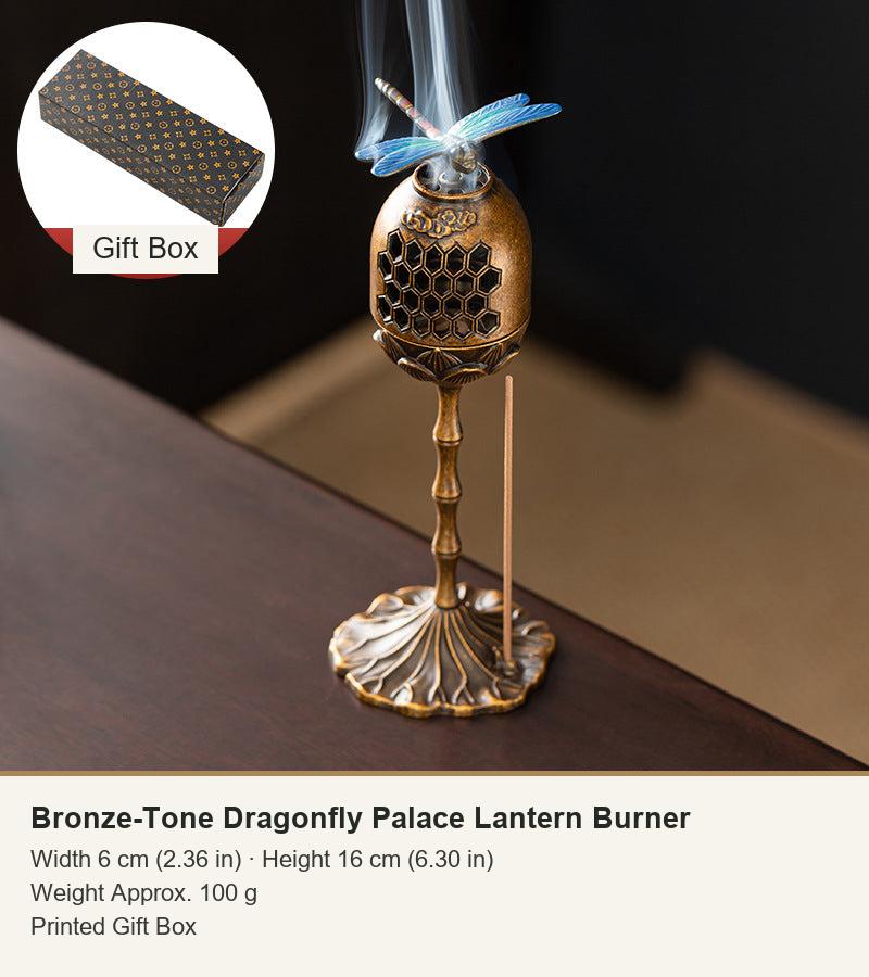 Bronze-Tone Dragonfly Palace Lantern Burner