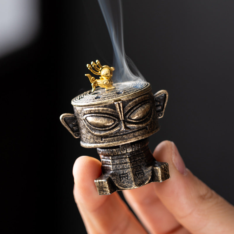 New Phoenix Kirin Three-legged Furnace Tianyuan Ding Furnace Xiaoxiangyun Sticky Powder Sandalwood Aromatherapy Furnace Alloy Incense Furnace Ornament