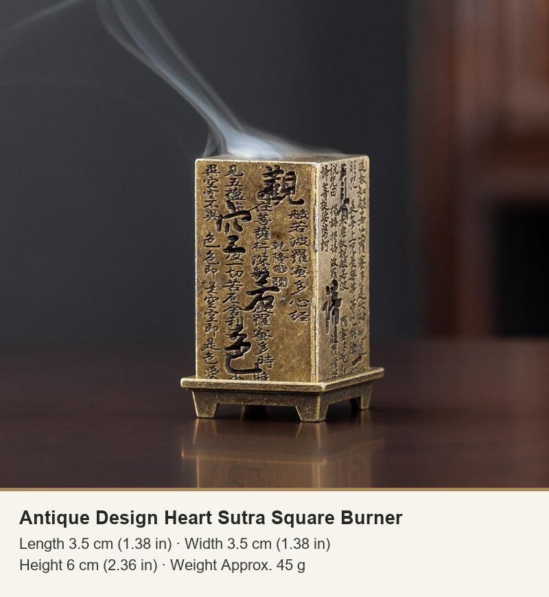 Antique Design Heart Sutra Square Burner