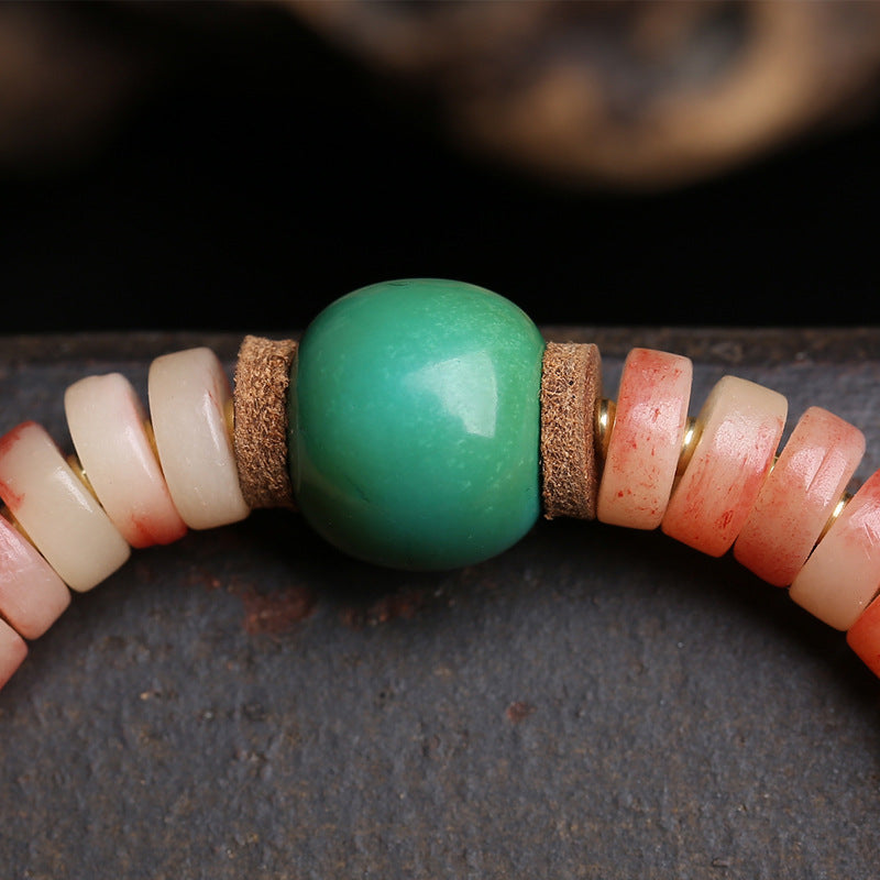 EverestArtstudios Camel Bone 108-Bead Mala with Coconut and Decorative Accents