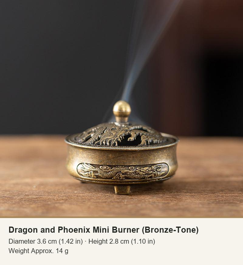 Dragon and Phoenix Mini Burner (Bronze-Tone)