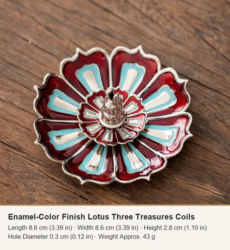 Enamel-Color Finish Lotus Three Treasures Coils