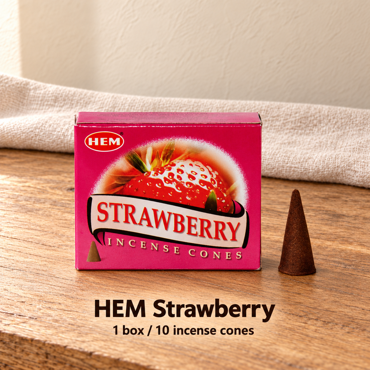 PTSX-TB642341234239-27 | HEM Strawberry | 1 box / 10 incense cones
