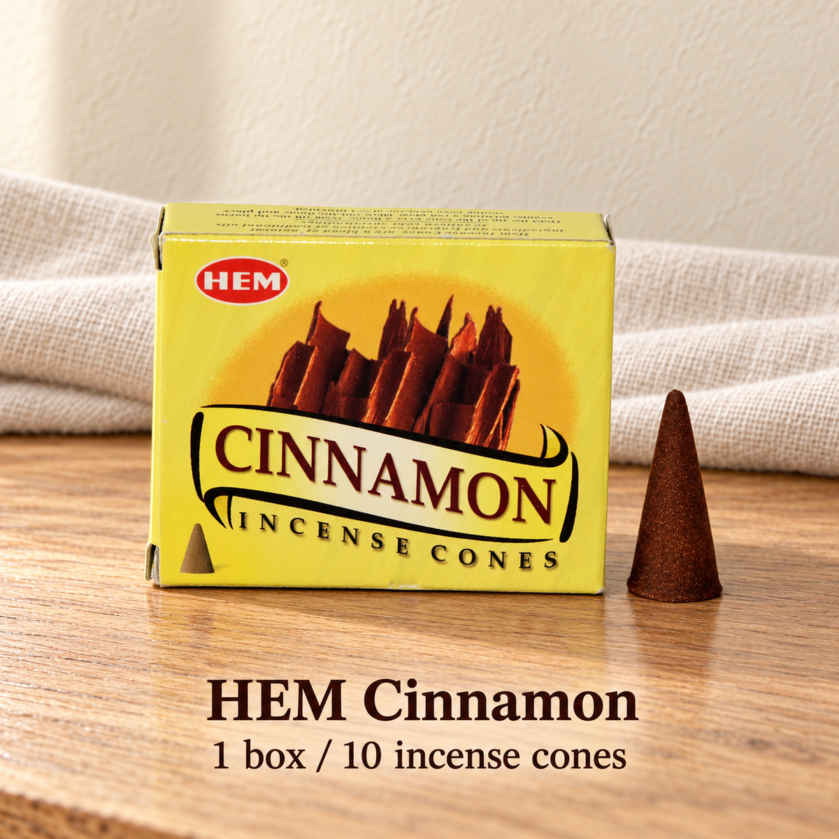 PTSX-TB642341234239-28 | HEM Cinnamon | 1 box / 10 incense cones
