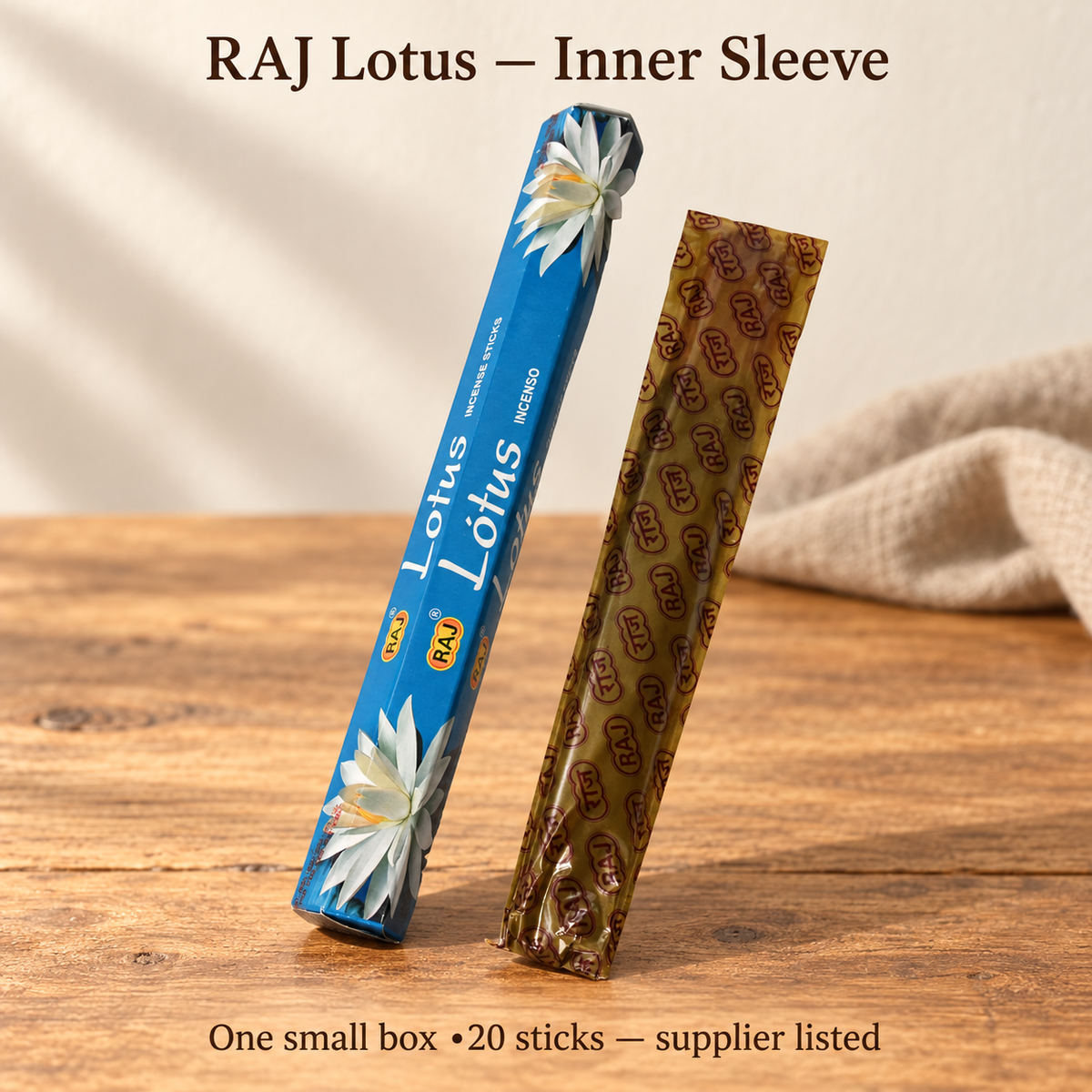 RAJ Lotus blue small box and inner sleeve