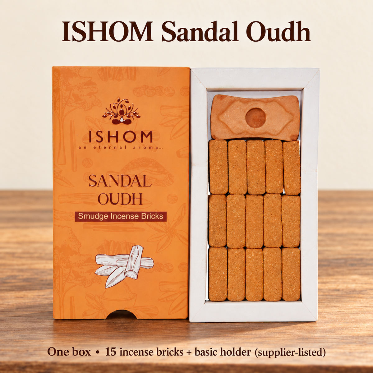ISHOM Incense Bricks — 11 Fragrance Selections, 15 per Box with Basic Holder | variant-02
