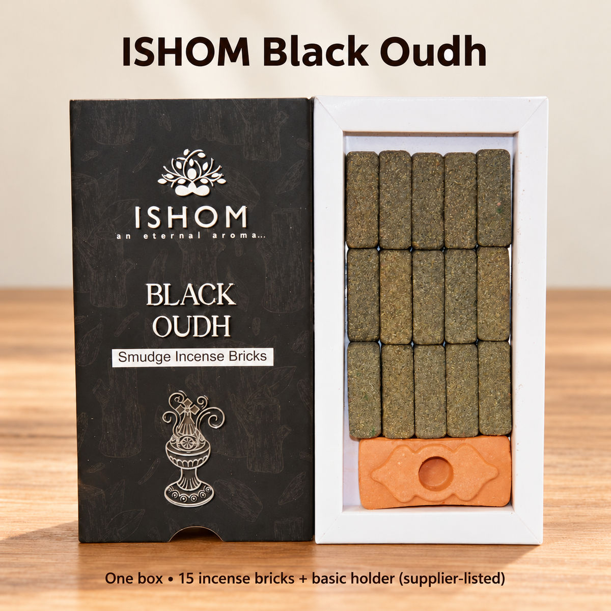 ISHOM Incense Bricks — 11 Fragrance Selections, 15 per Box with Basic Holder | variant-03