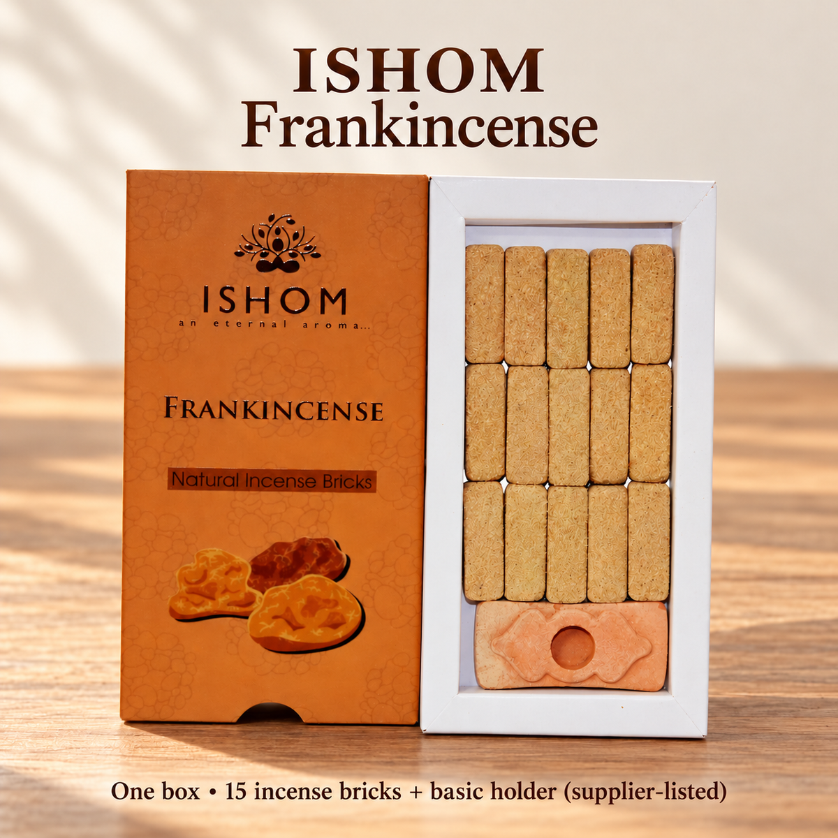ISHOM Incense Bricks — 11 Fragrance Selections, 15 per Box with Basic Holder | variant-04