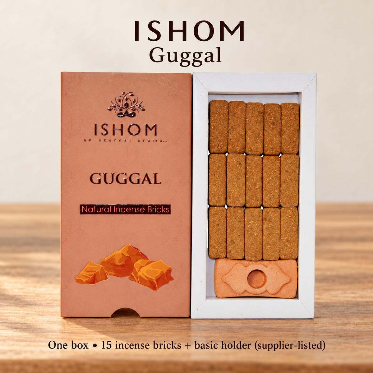 ISHOM Incense Bricks — 11 Fragrance Selections, 15 per Box with Basic Holder | variant-05