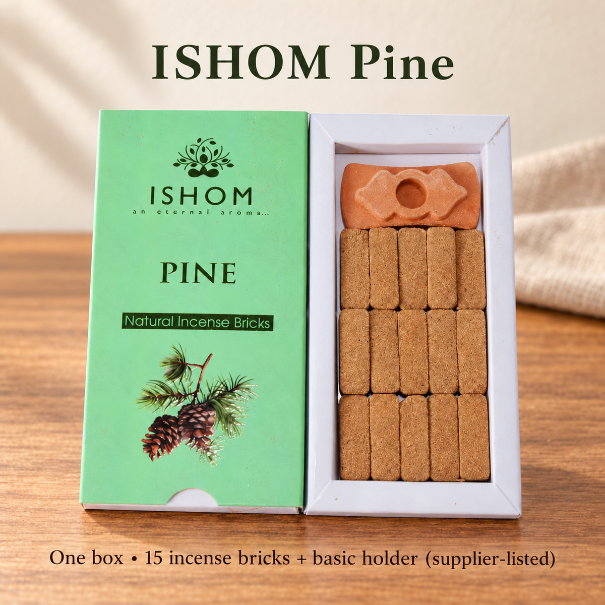 ISHOM Incense Bricks — 11 Fragrance Selections, 15 per Box with Basic Holder | variant-07