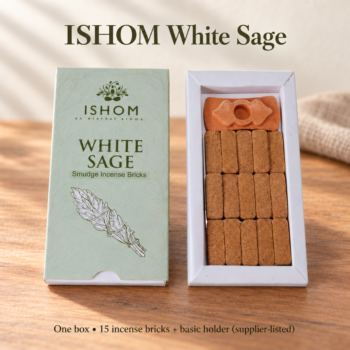 ISHOM Incense Bricks — 11 Fragrance Selections, 15 per Box with Basic Holder | variant-11