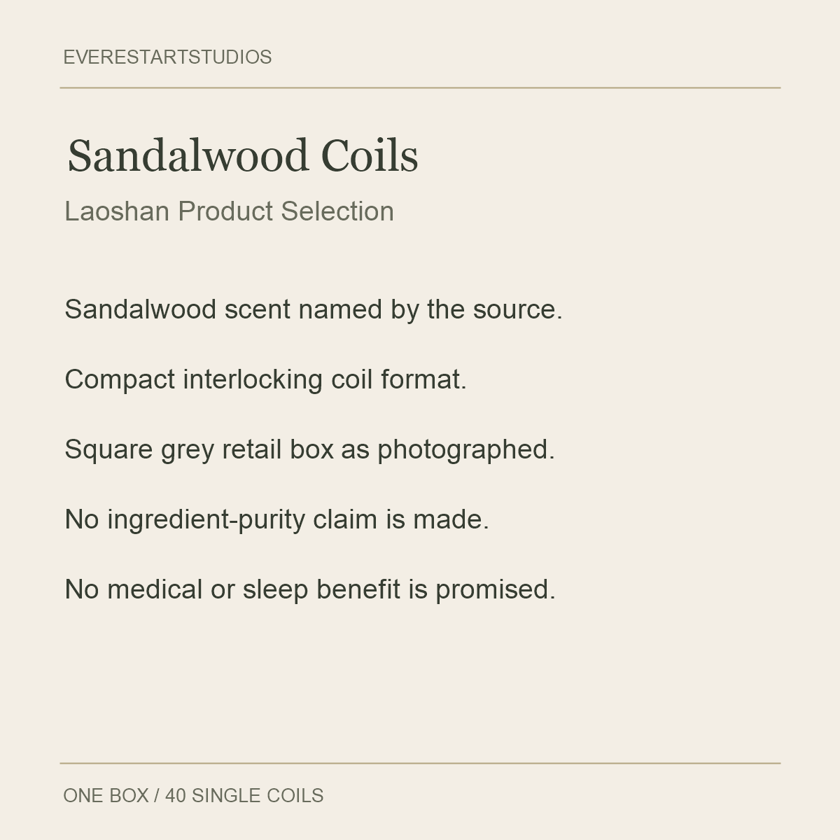 Laoshan Sandalwood Incense Coils — 40 Coils — Sandalwood Coils