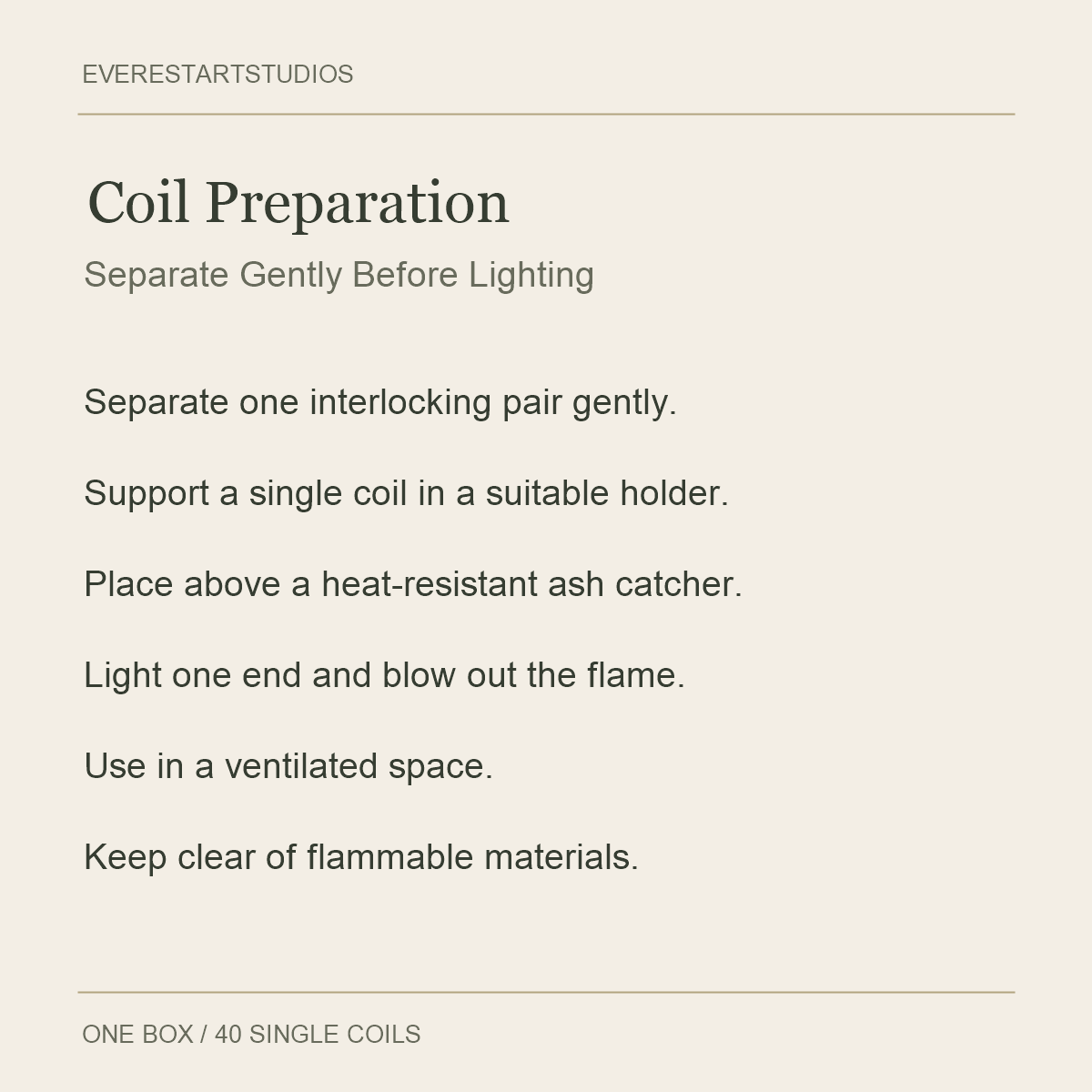 Laoshan Sandalwood Incense Coils — 40 Coils — Coil Preparation