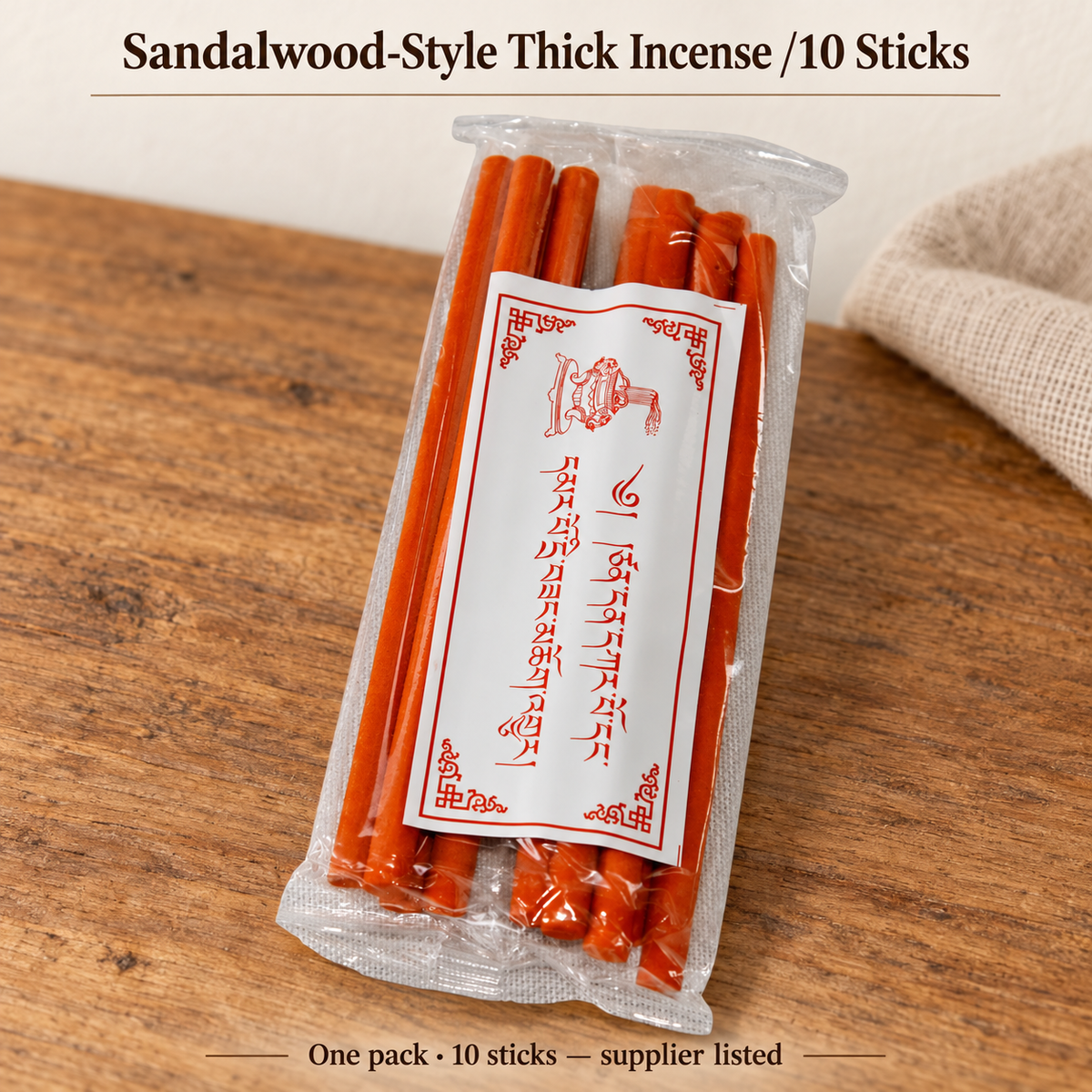 Sandalwood-Style Thick Incense Sticks — 10-Pack — product-02