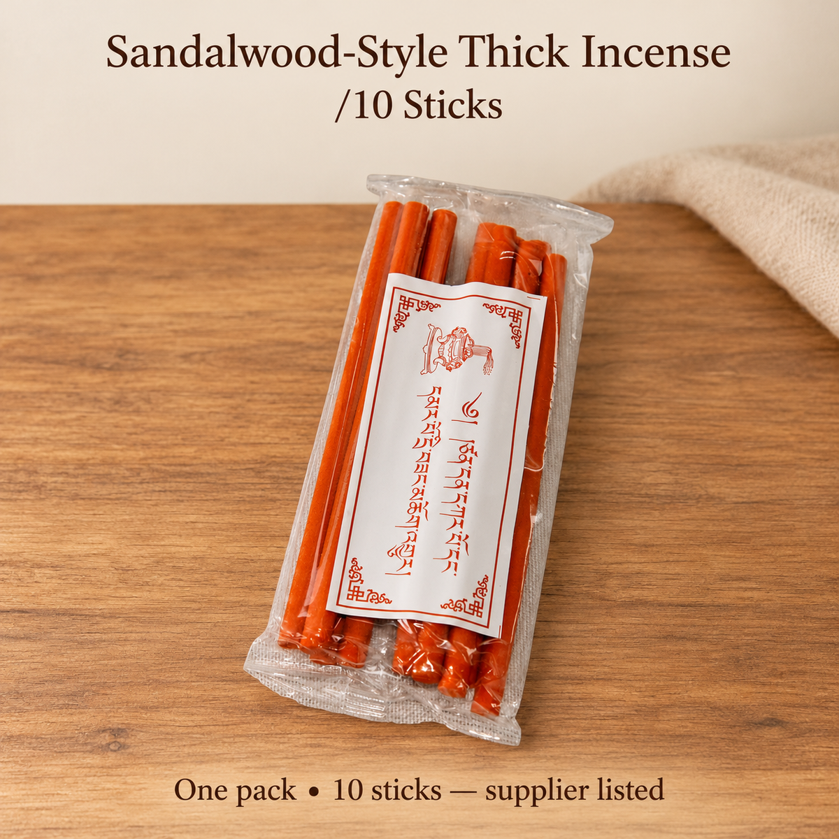 Sandalwood-Style Thick Incense Sticks — 10-Pack — product-05