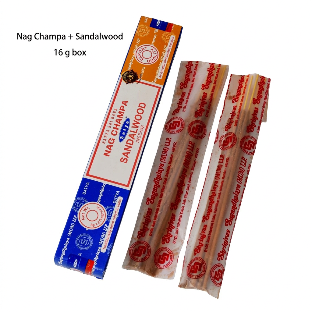 Nag Champa + Sandalwood dual-fragrance 16 g box