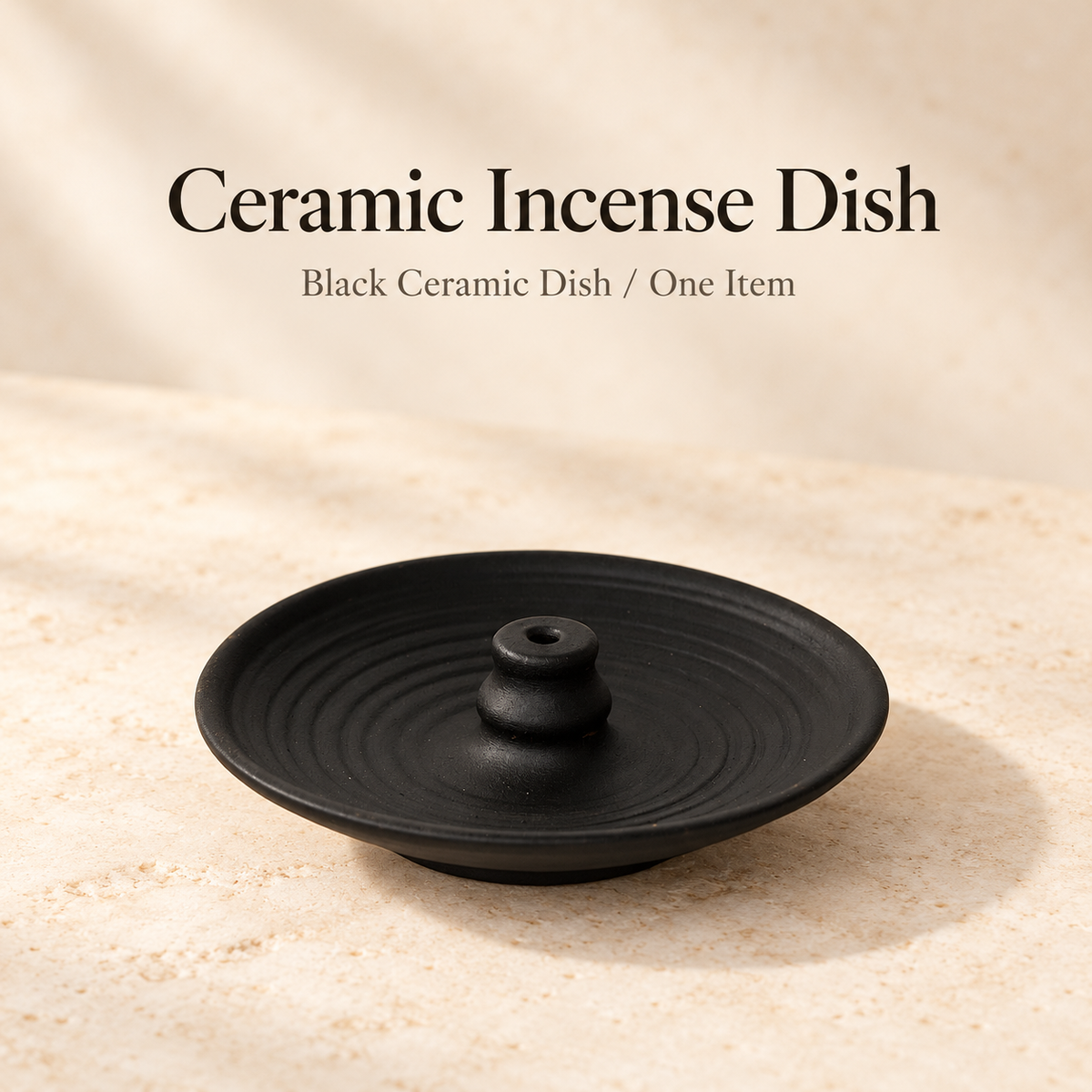 STUPA Incense Brush & Ceramic Dish — Individual Options — Black Ceramic Dish / One Item