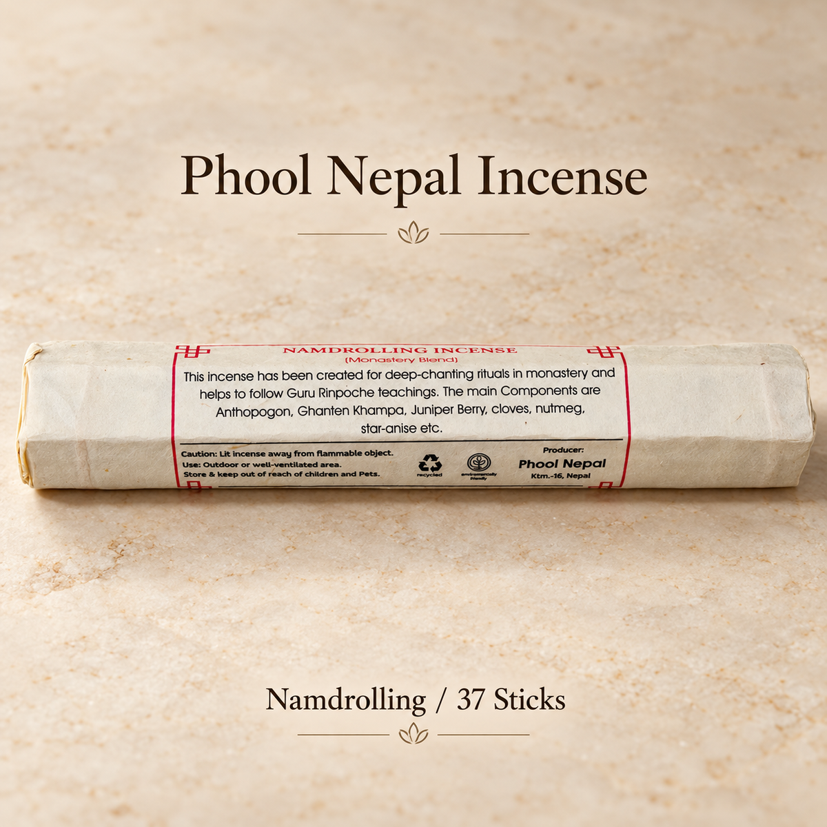Phool Nepal Incense — Six Wrapped Selections — Namdrolling / 37 Sticks