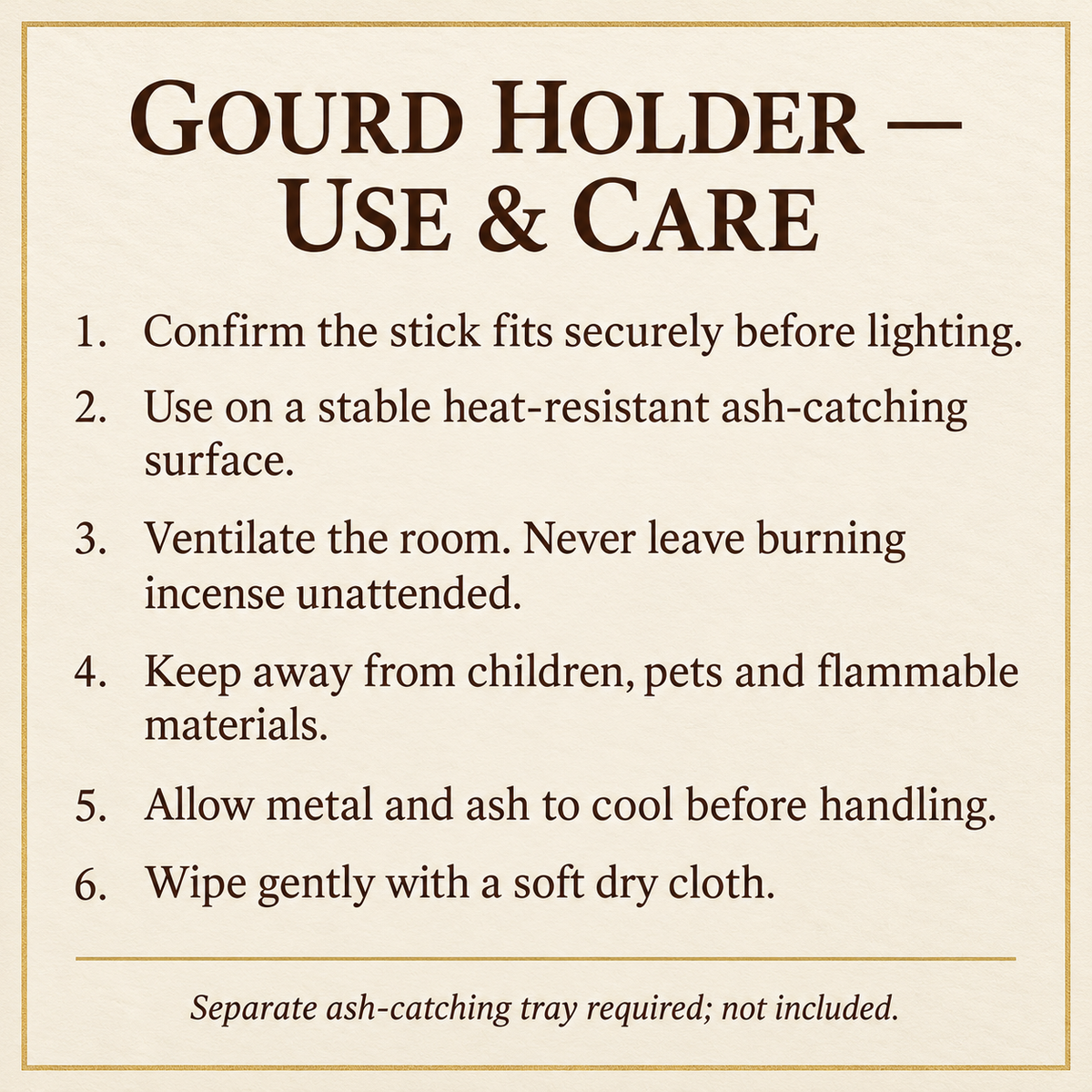 Gourd holder use and care | English information guide