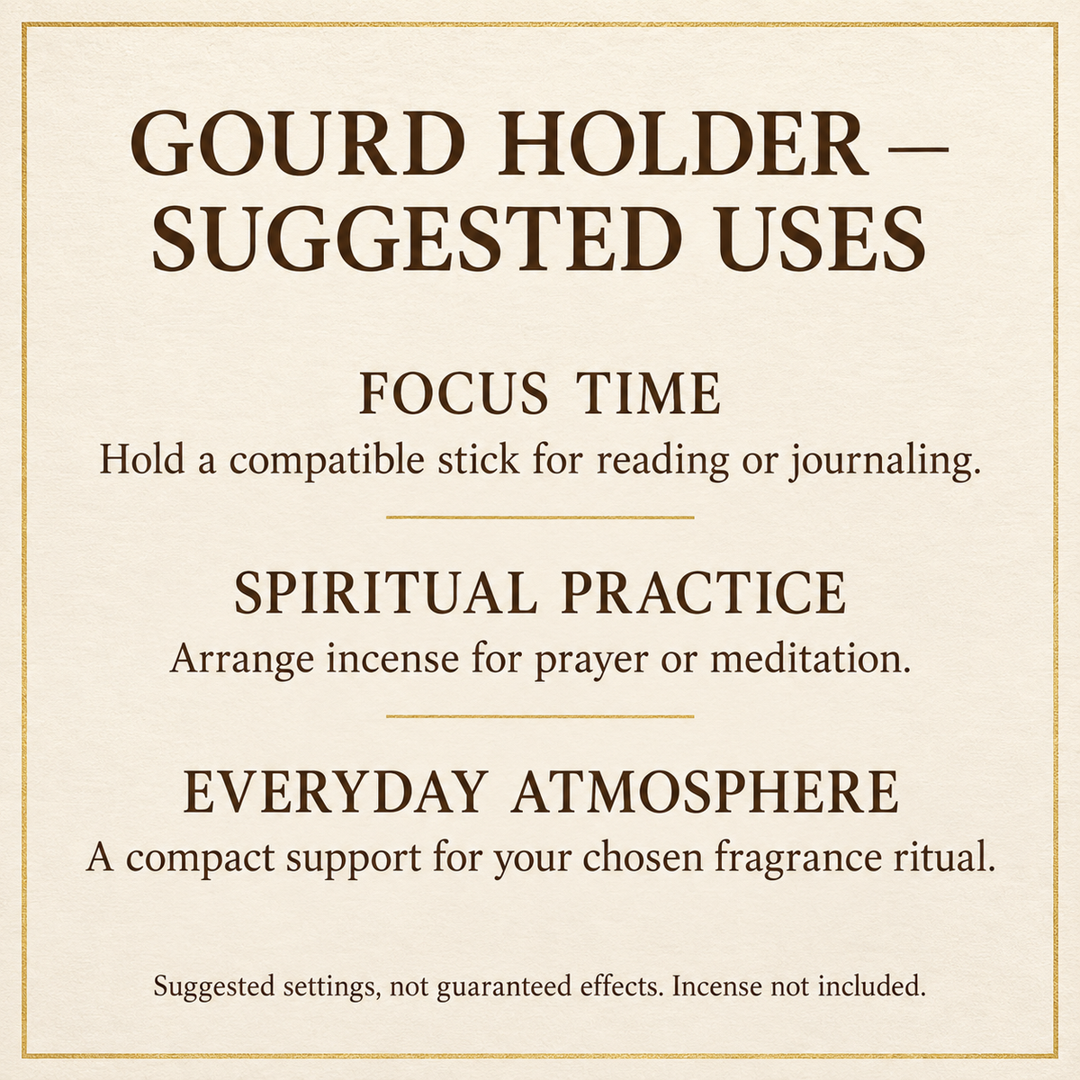 Gourd holder suggested settings | English information guide