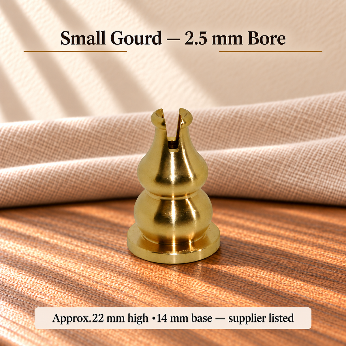 TB15812627991-01 | Small Gourd — 2.5 mm Bore | Approx.22 mm high •14 mm base