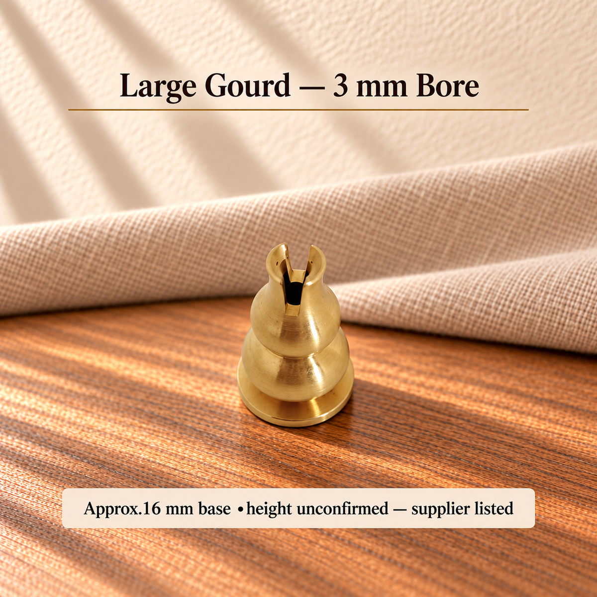 TB15812627991-05 | Large Gourd — 3 mm Bore | Approx.16 mm base •height unconfirmed