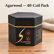 Agarwood Black hexagonal paper box 40-coil selected pack