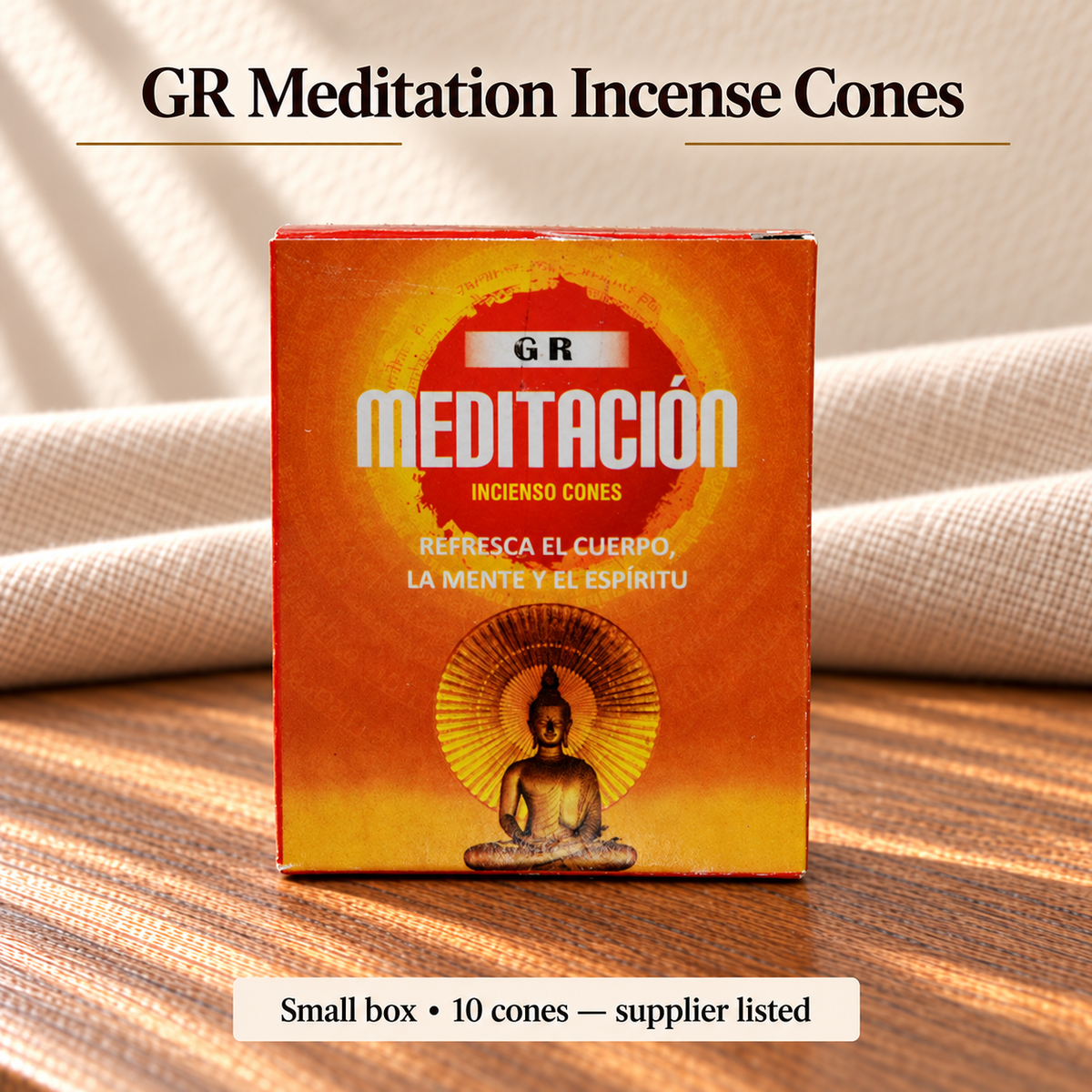GR Meditation — Small box • 10 cones — supplier listed