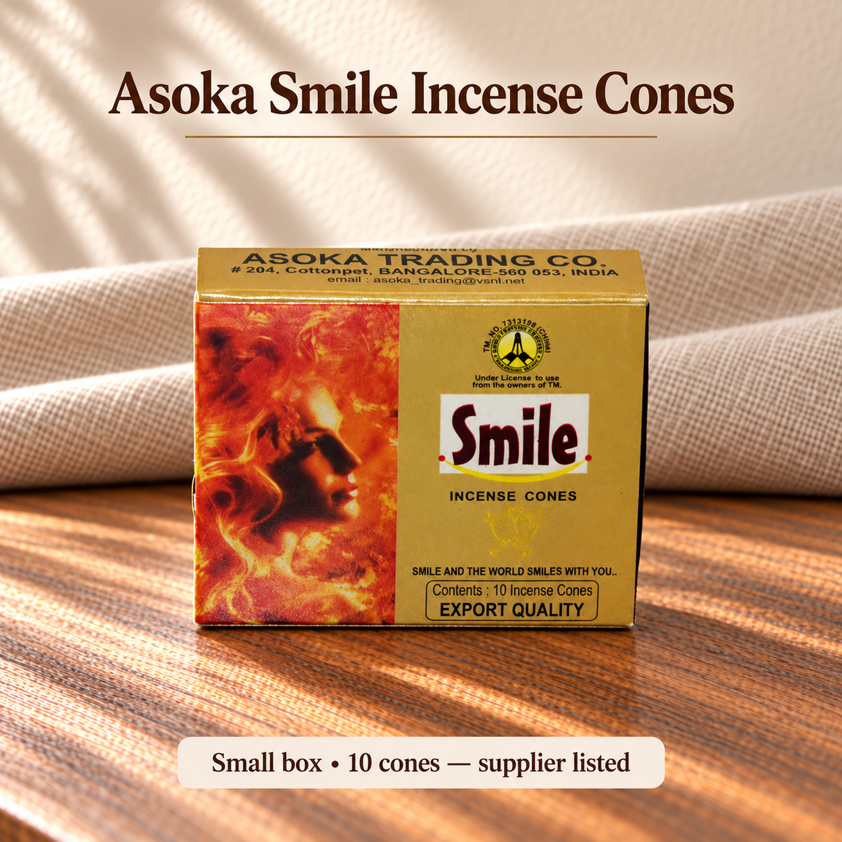 Asoka Smile — Small box • 10 cones — supplier listed