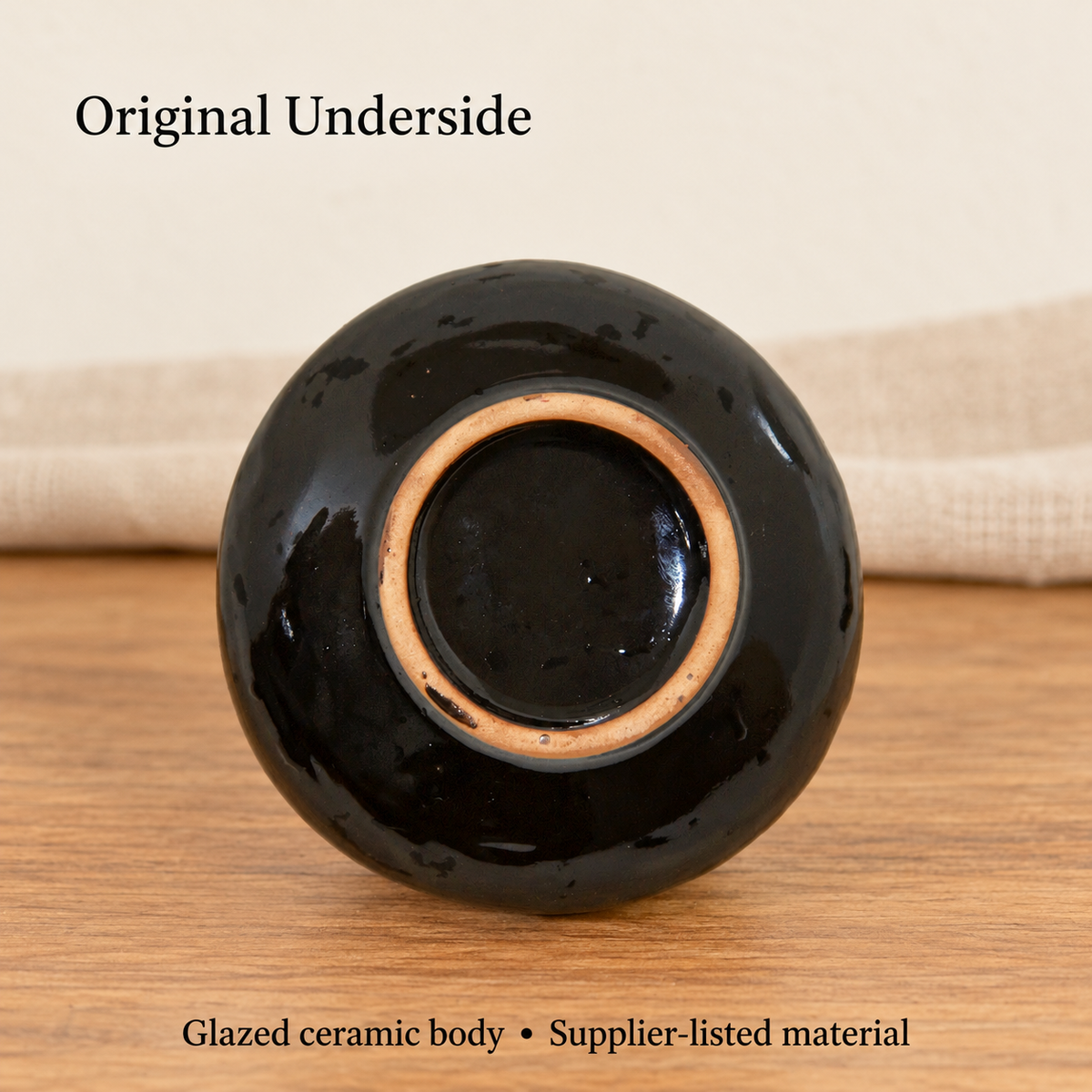 Black Ceramic Gourd Backflow Incense Dish — 8 cm Holder | product-03