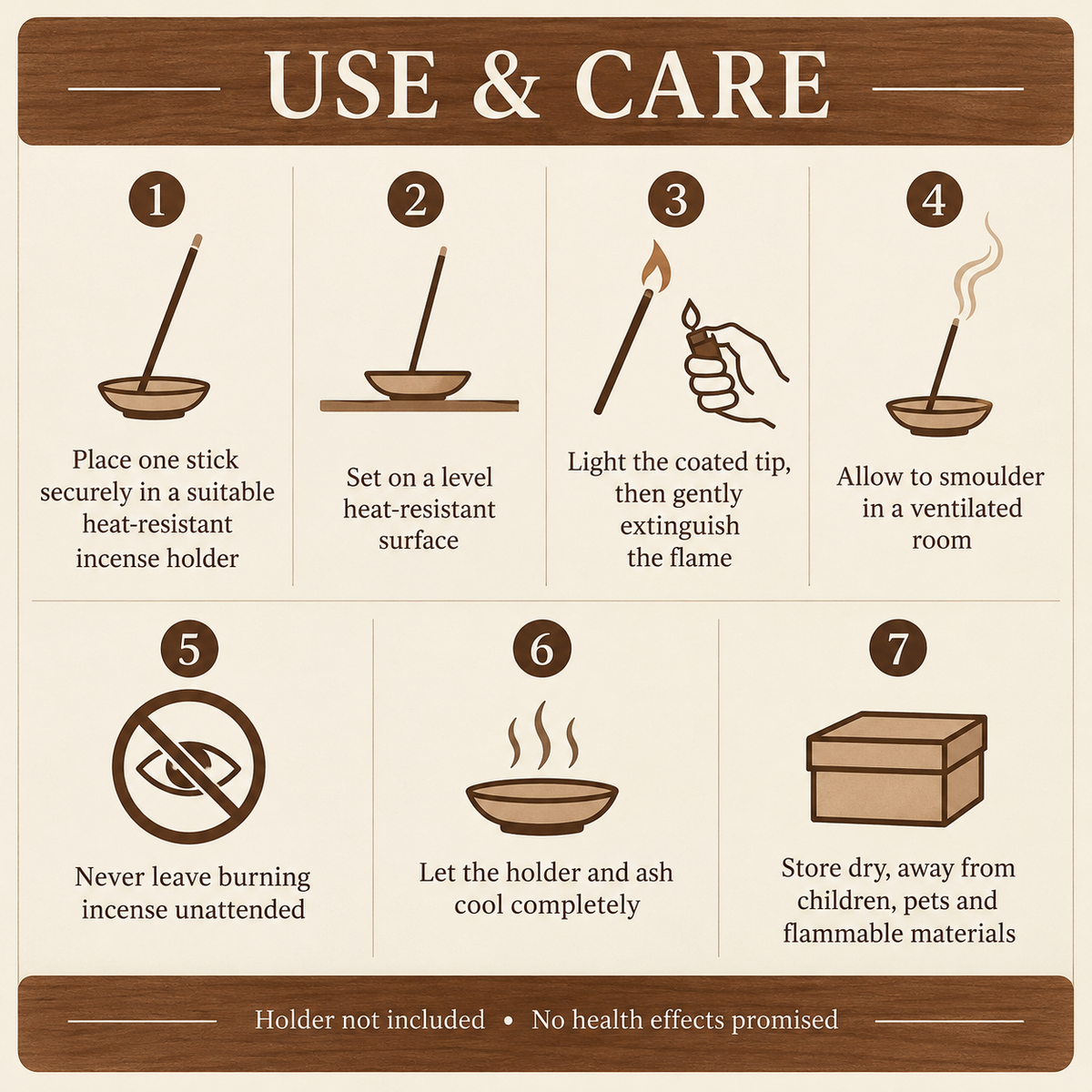 Flute Vanilla Incense Sticks — Six-Box Carton, 120 Sticks | care