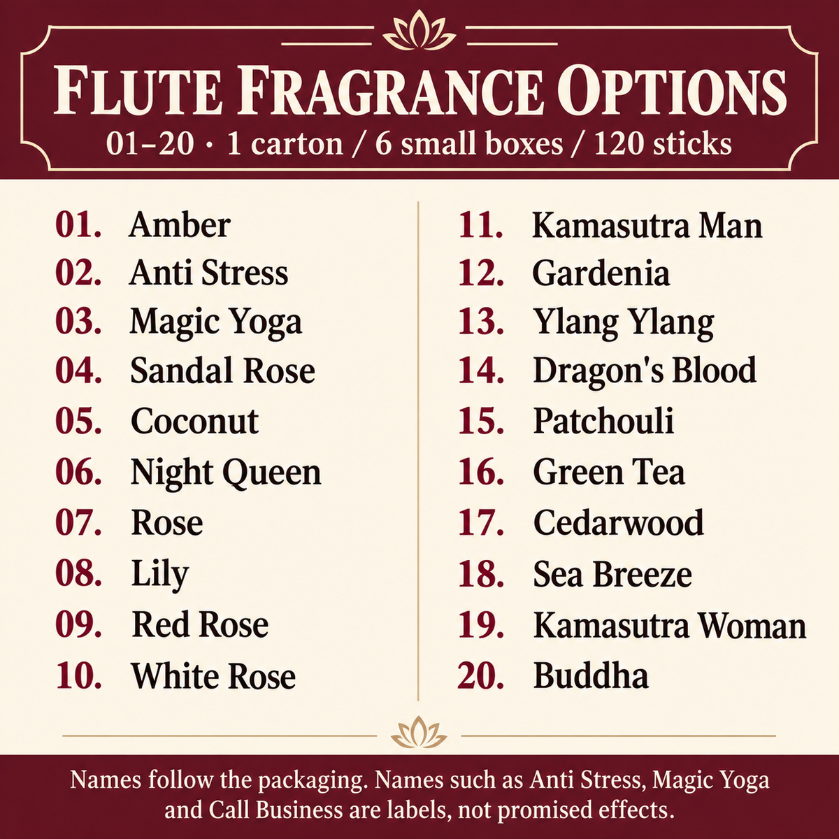 Flute incense Guide1 information