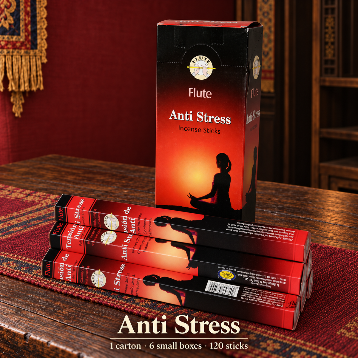 Flute Anti Stress — carton of 6 small boxes / 120 sticks