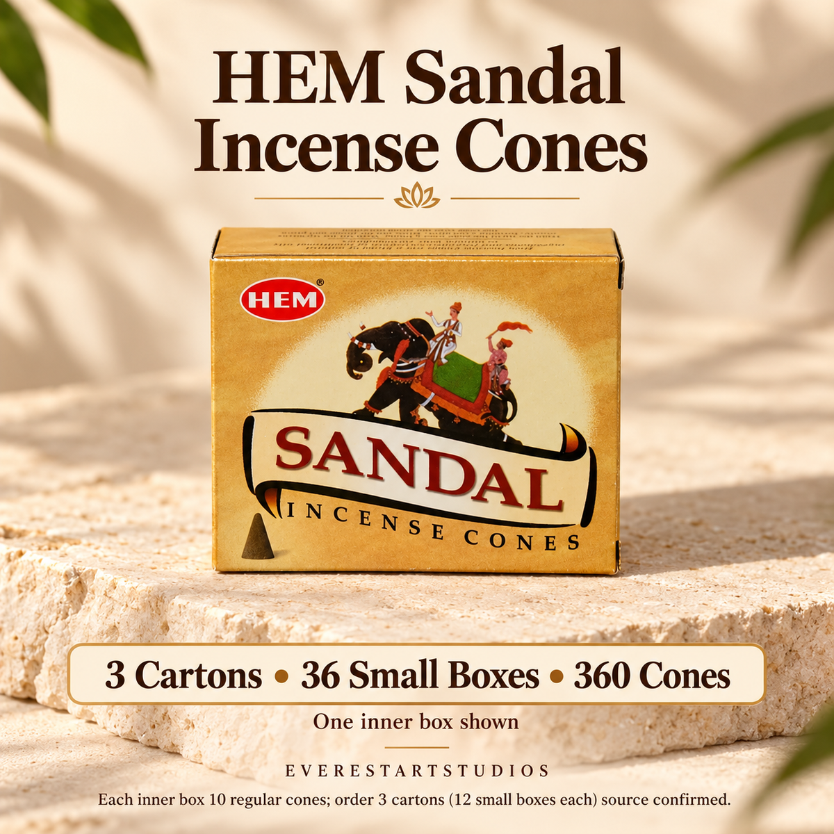 HEM Sandal3cartonorder36smallboxes360regularcones;oneinnerboxshown