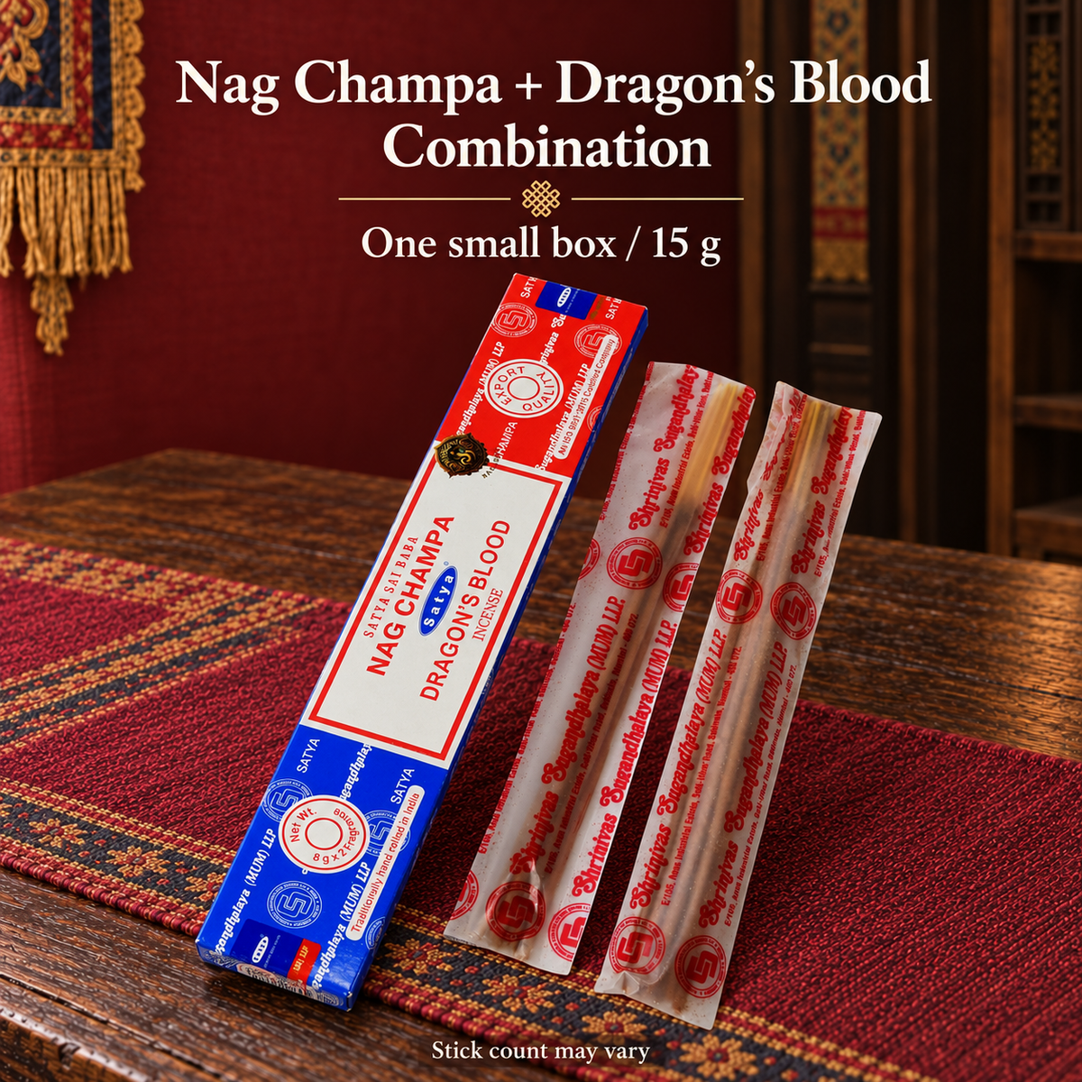 TB542962962241-31 | Nag Champa + Dragon's Blood Combination | one small 15 g box