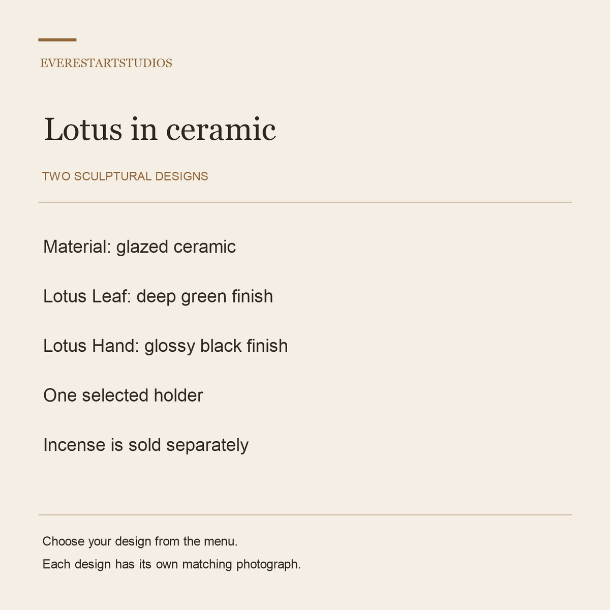 Ceramic lotus backflow incense holders — materials