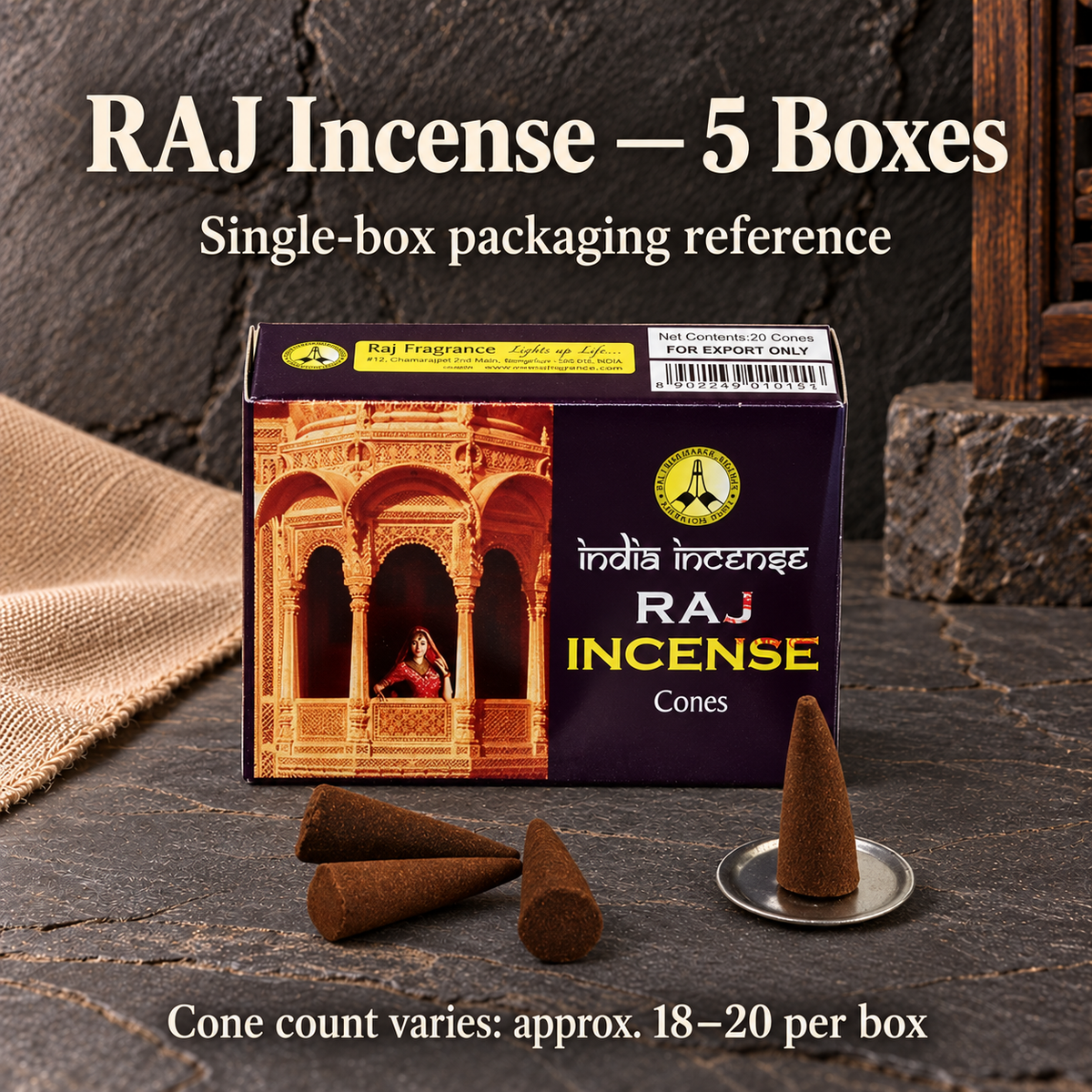 TB576698159914-01 | RAJ Incense — 5 Boxes
