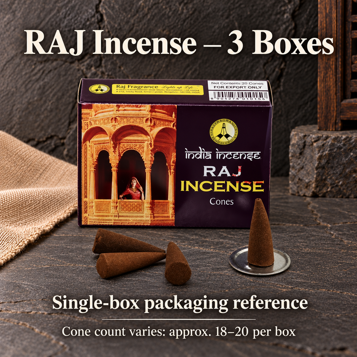TB576698159914-05 | RAJ Incense — 3 Boxes