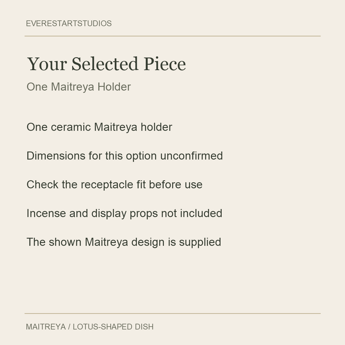 Maitreya Ceramic Lotus Incense Holder — Your Selected Piece