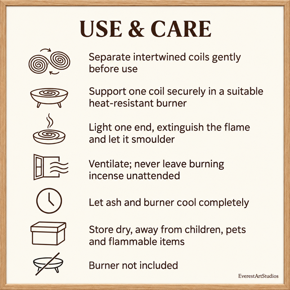 Coil Incense — Agarwood, Mugwort & Sandalwood, Small or Large 20-Coil Boxes | care