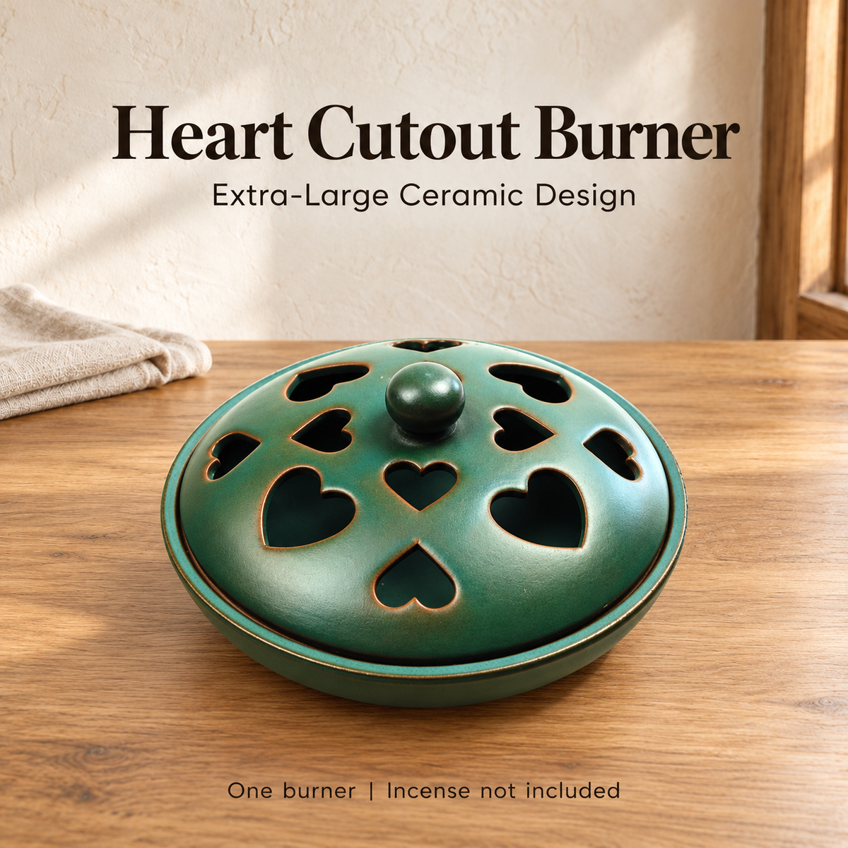 Heart Cutout Burner — One burner | Incense not included