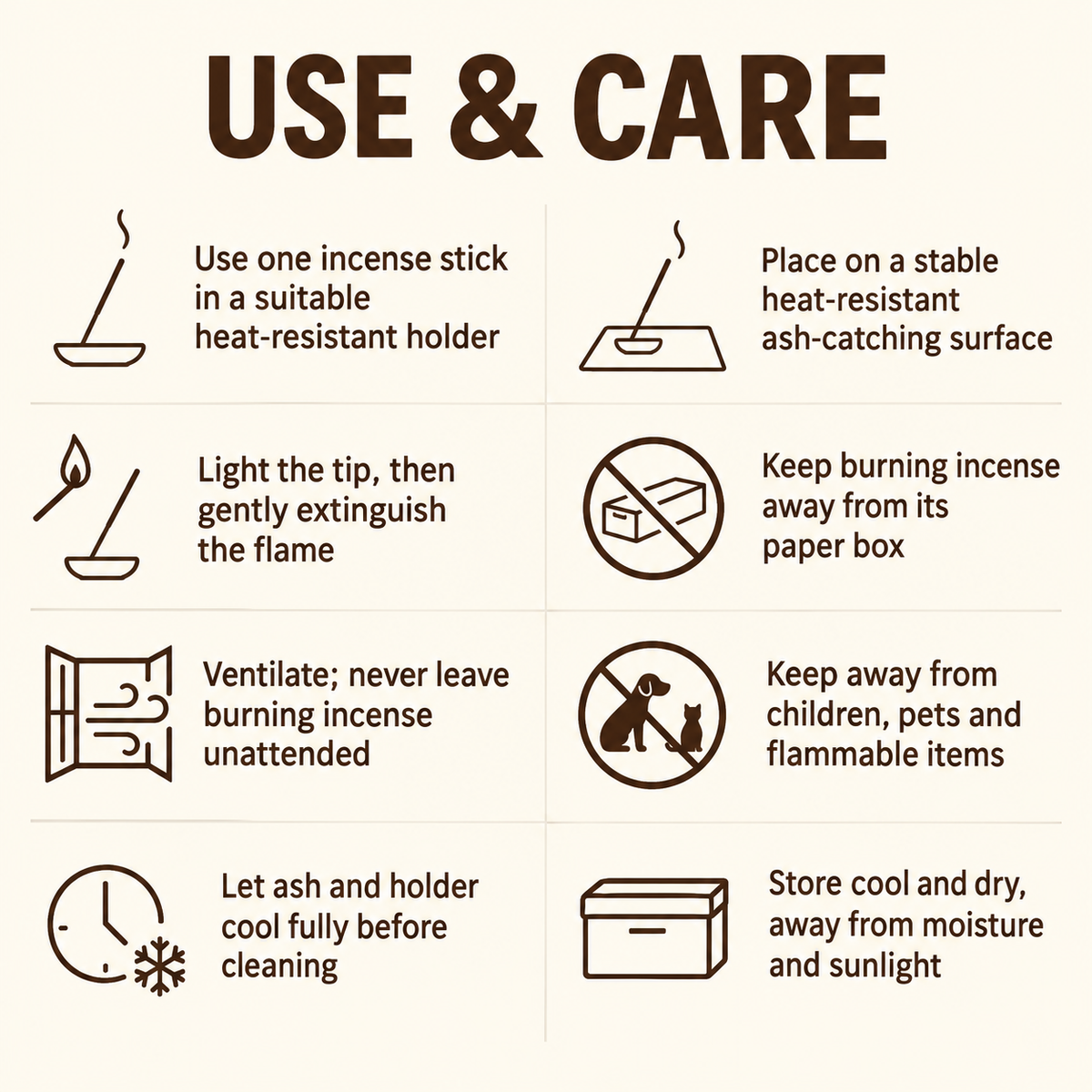 HEM Precious Dhoop Sticks — Rose & Chandan Boxes — care